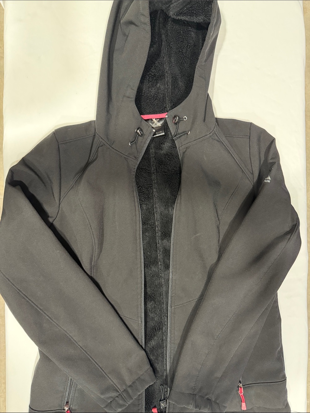 Women's Black Hooded Softshell Jacket